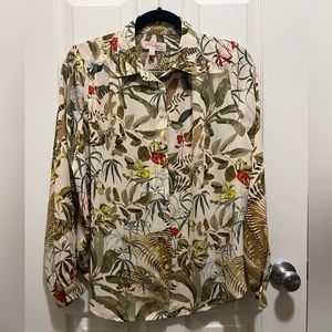 Flowy tropical button down